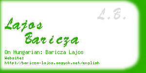 lajos baricza business card